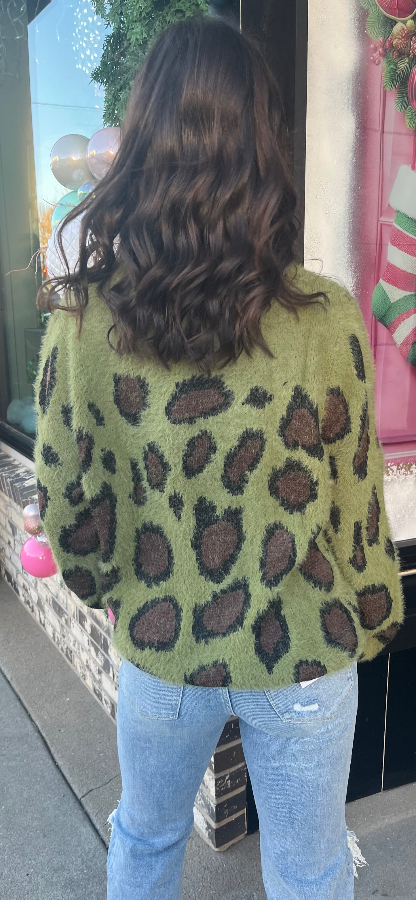 Animal Print Round Neck Sweater