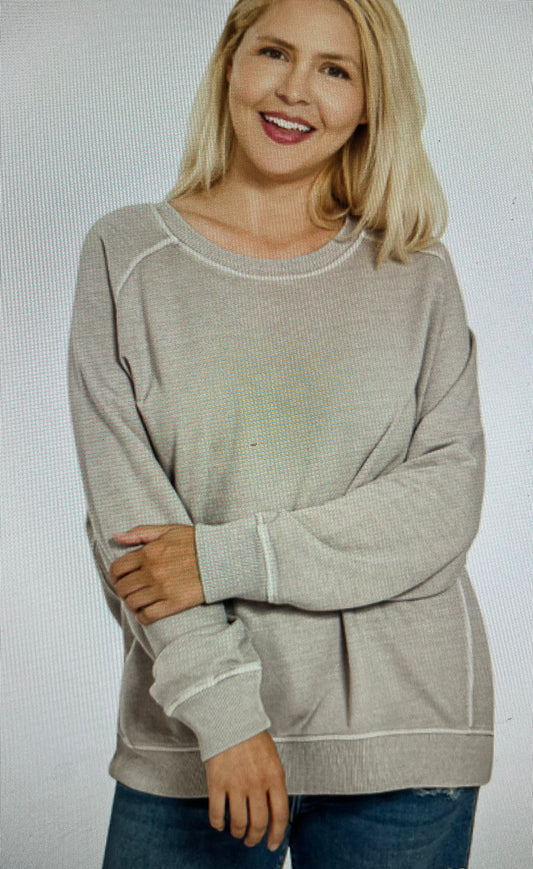 Plus French Terry Pigment Dye Pullover