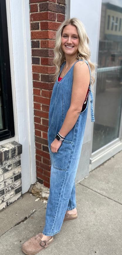 Denim Loose Fit Jumpsuit