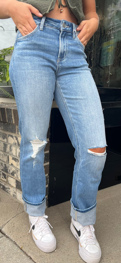 Well-Bred Distressed Straight Jean