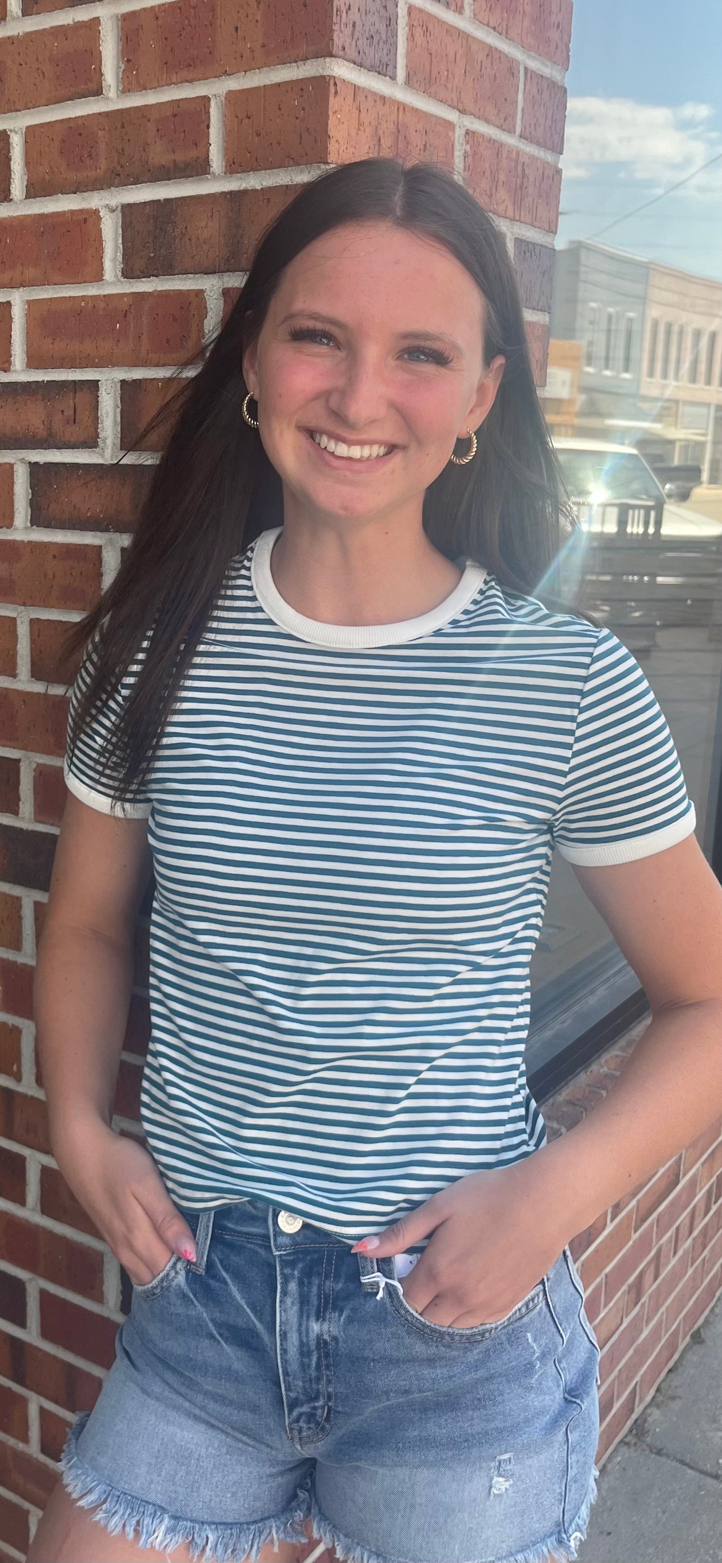 Fitted Stripe Stretch Tee