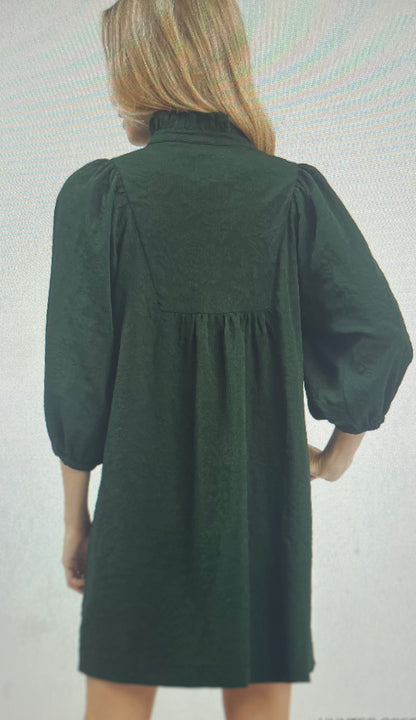 Hunter Green Lace Detail Dress