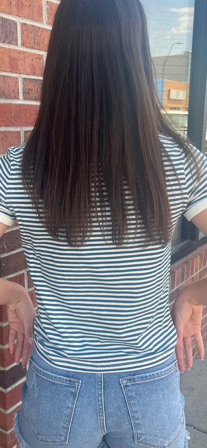 Fitted Stripe Stretch Tee