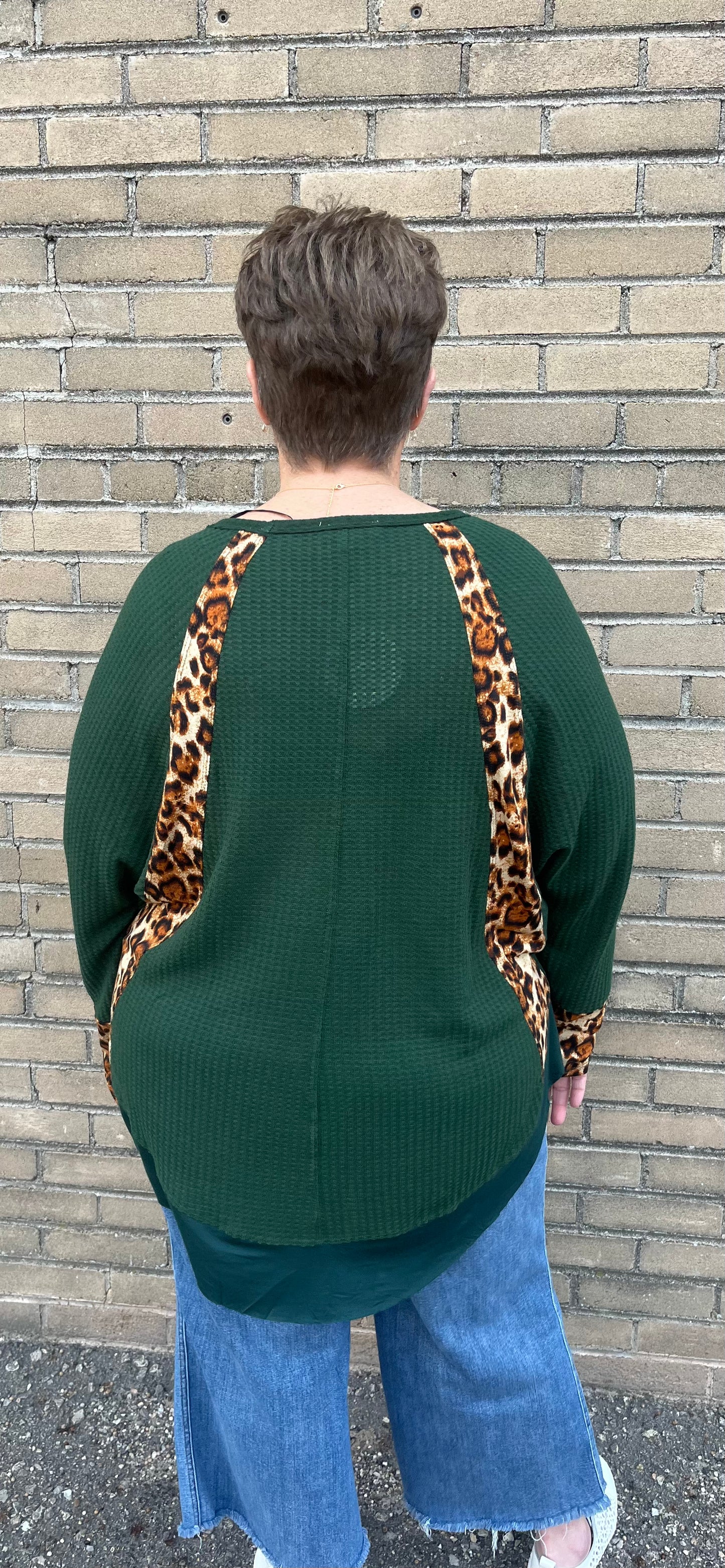 Leopard Waffle Top PLUS