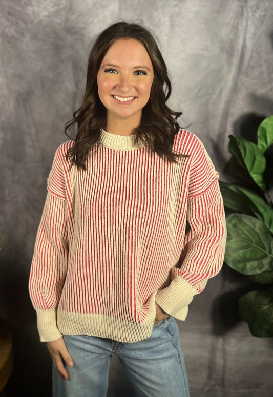 2 Toned Pink Crewneck Sweater