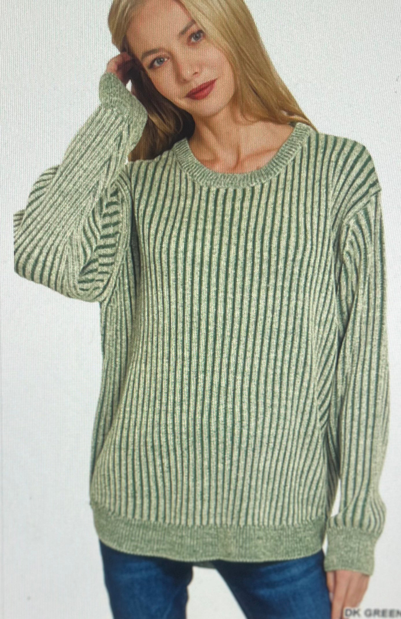 Dark Green Two-Toned Sweater
