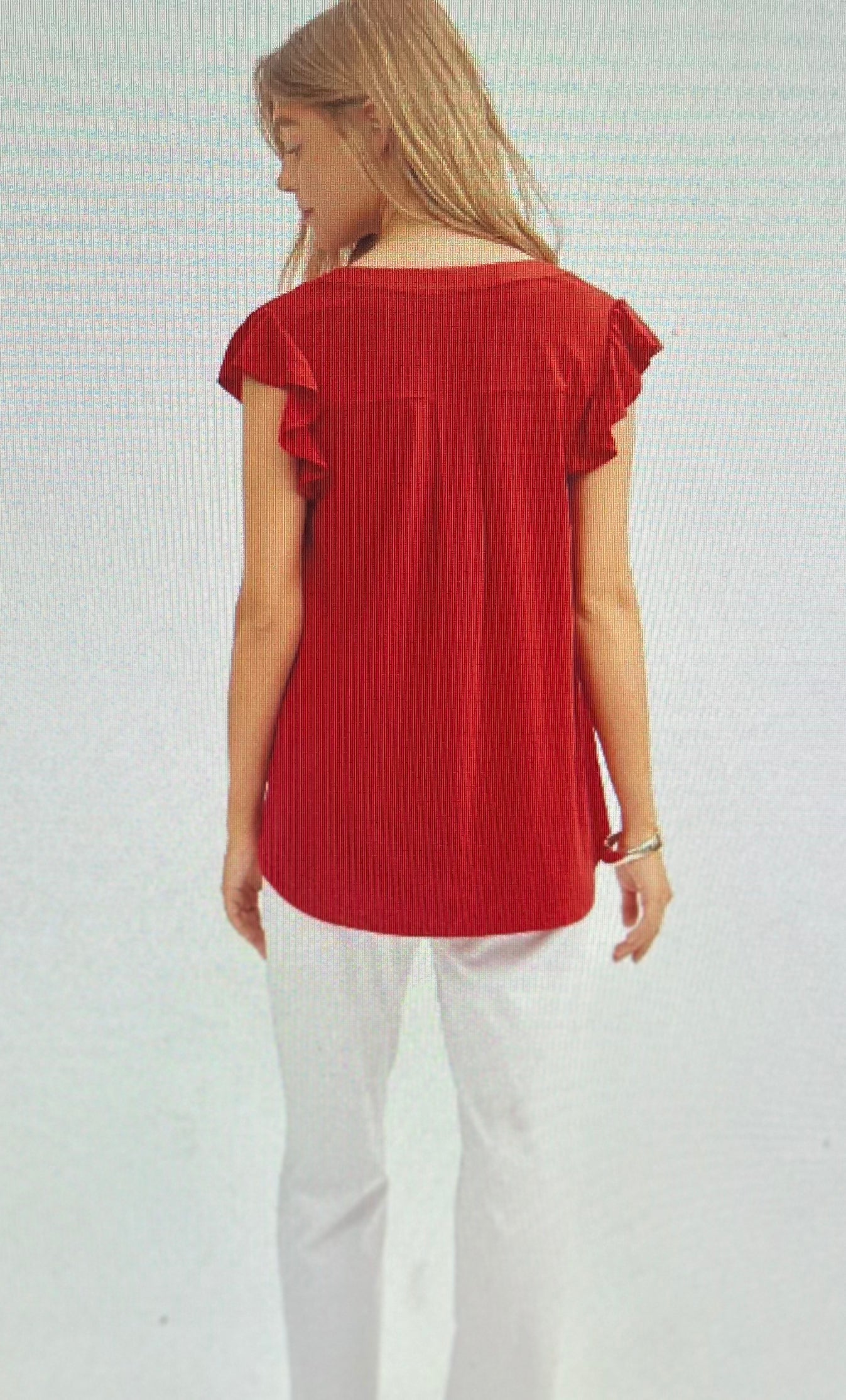 Red Liz Flutter Top