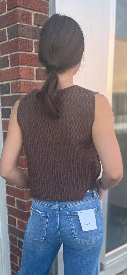 Chocolate Brown Tie Vest