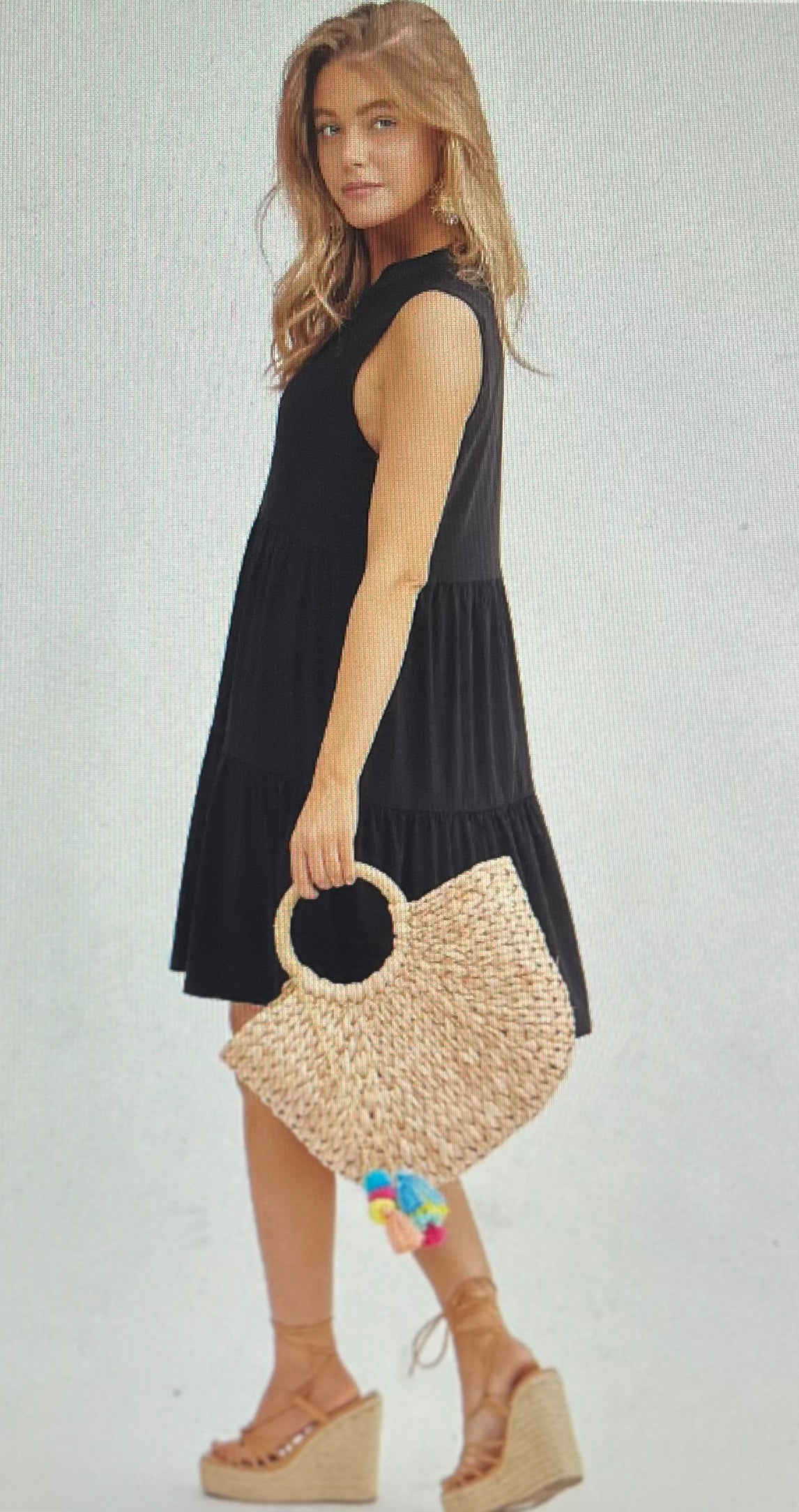 Black 3 Tier Liz Dress PLUS
