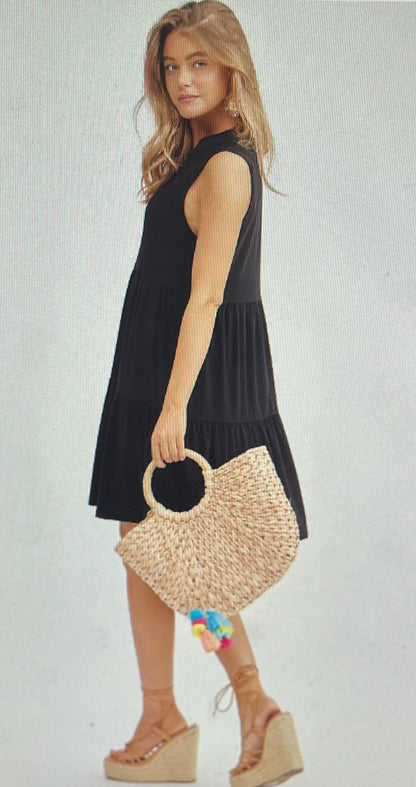 Black 3 Tier Liz Dress PLUS