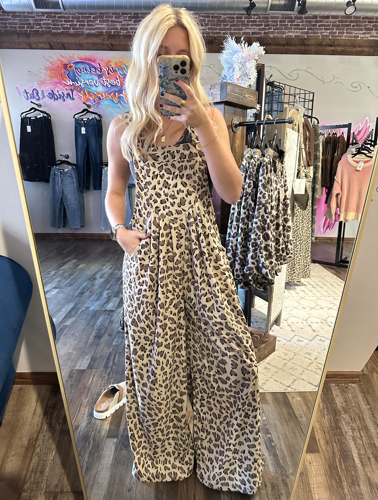 Brown Leopard Jumpsuit