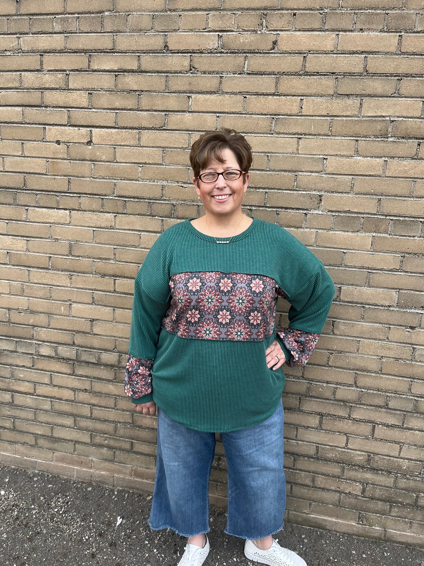 Hunter Green Rib Top PLUS