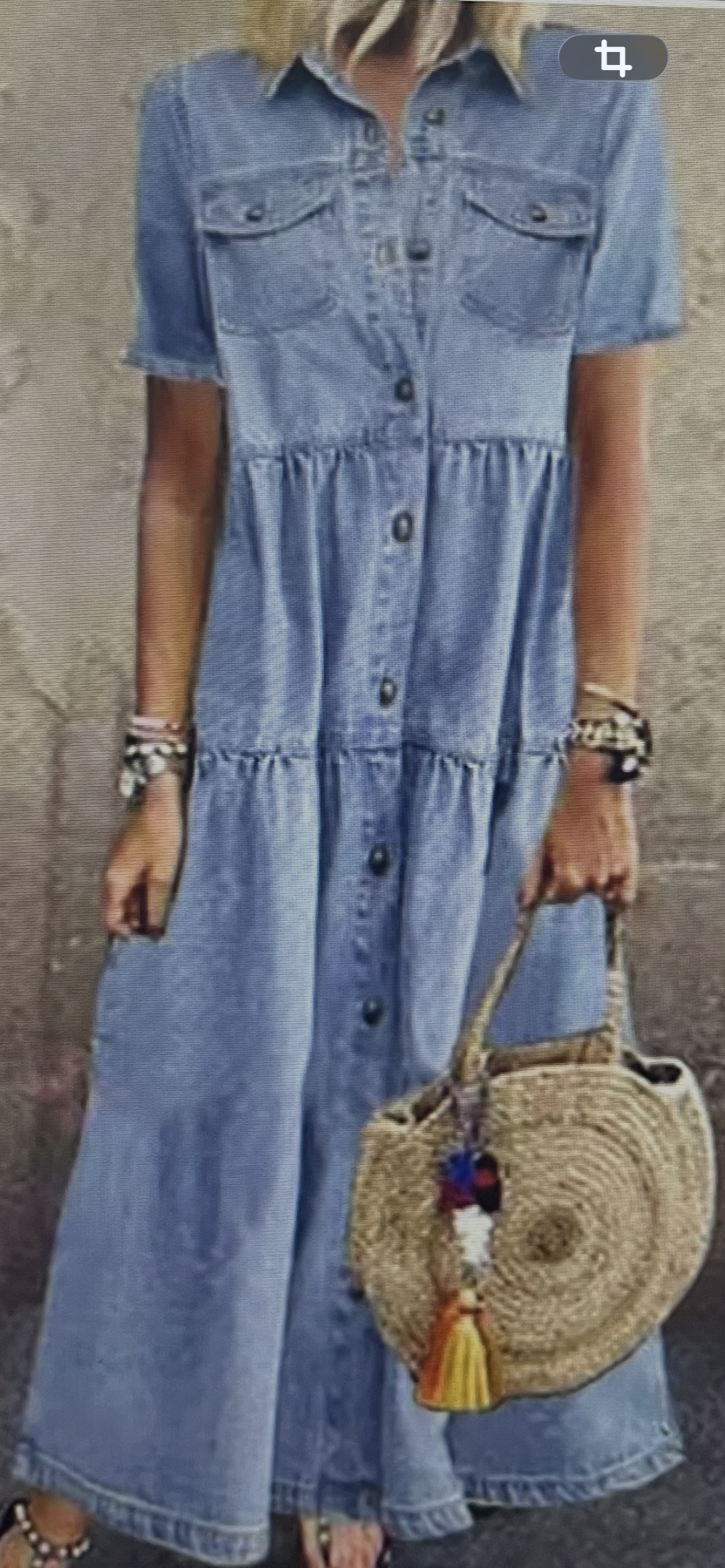 Long Denim Button Down Dress