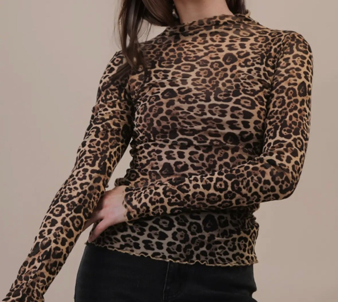 Leopard Lace Sheer Top
