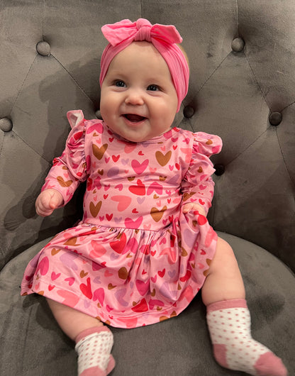 Heart Ruffle Twirl Dress
