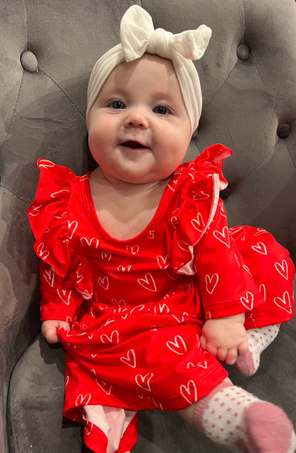 Red Heart Ruffle Twirl Dress
