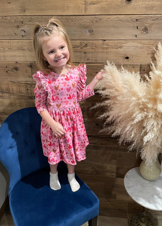 Heart Ruffle Twirl Dress
