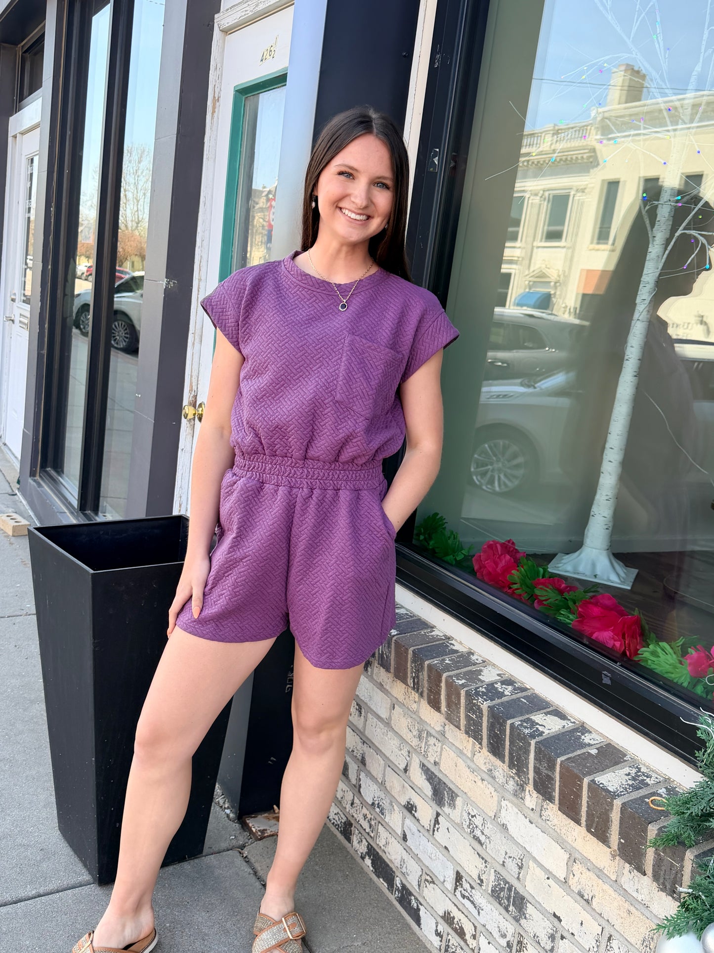 Purple Knit Romper