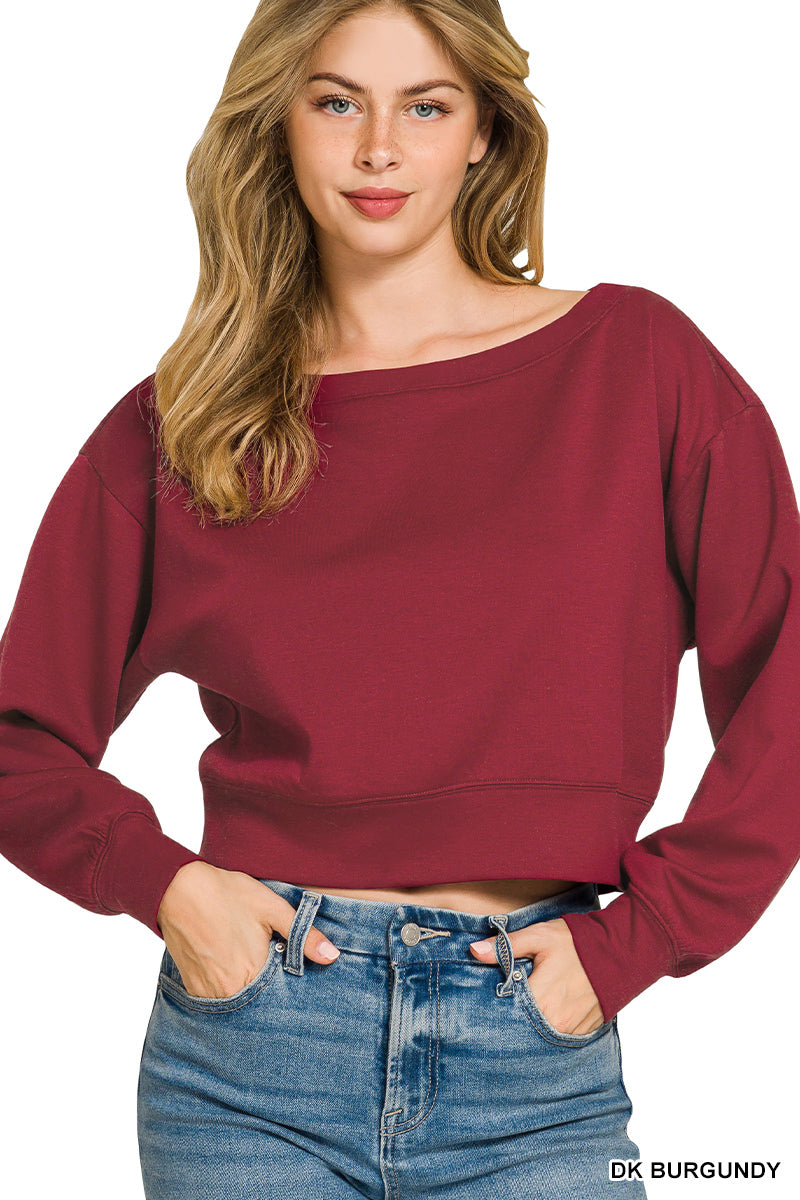Scuba Crop Boatneck Top