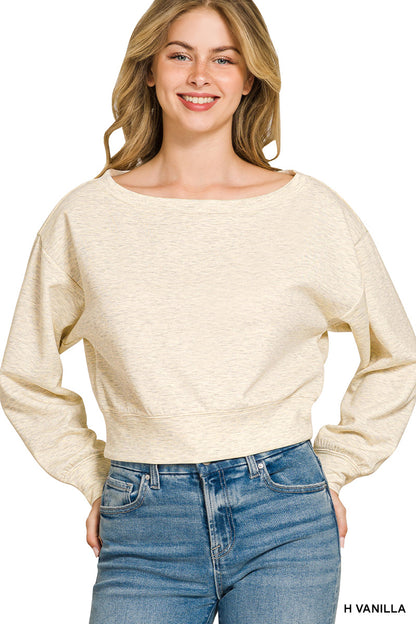 Scuba Crop Boatneck Top