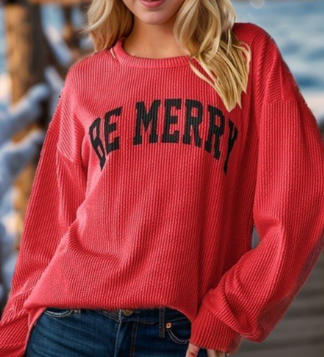 Be Merry Rib Knit Top