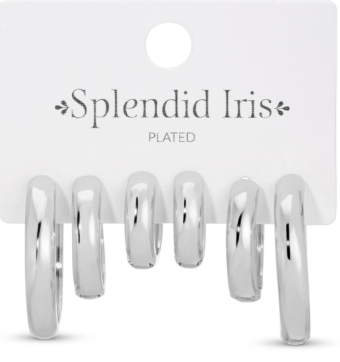 Bold Huggies Earrings Silver