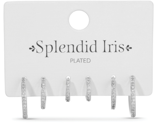 Delicate Pave HuggiesSilver