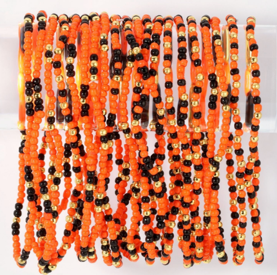 Bracelets - Set/24 Black/Orange