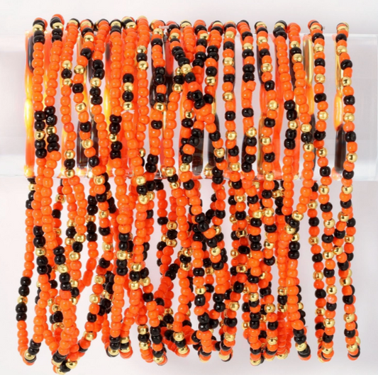 Bracelets - Set/24 Black/Orange
