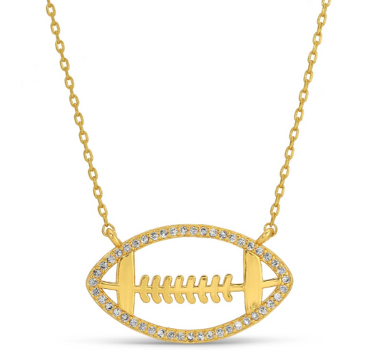 Gold Football Necklace