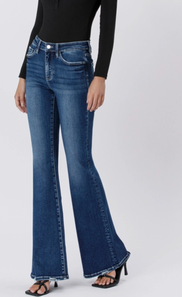 High Rise Full Length Flare Jeans