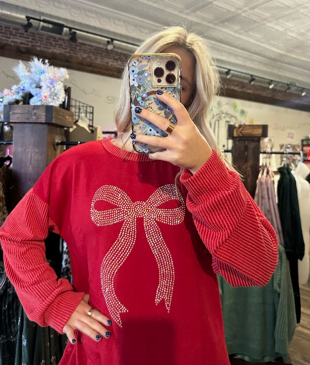 Long Sleeve Rib Knit w/Bow