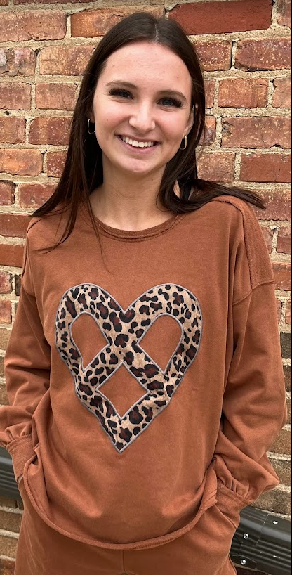 Mineral Wash Leopard Heart Top
