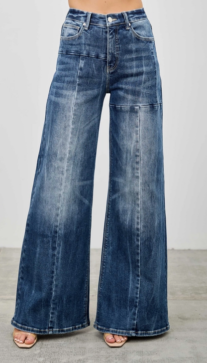 Mid-Rise Wide Leg Denim