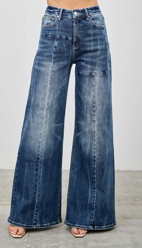 Mid-Rise Wide Leg Denim