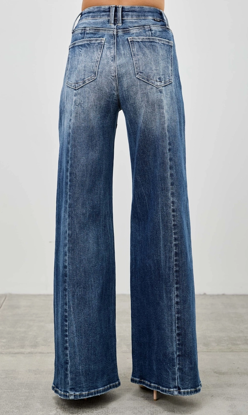 Mid-Rise Wide Leg Denim