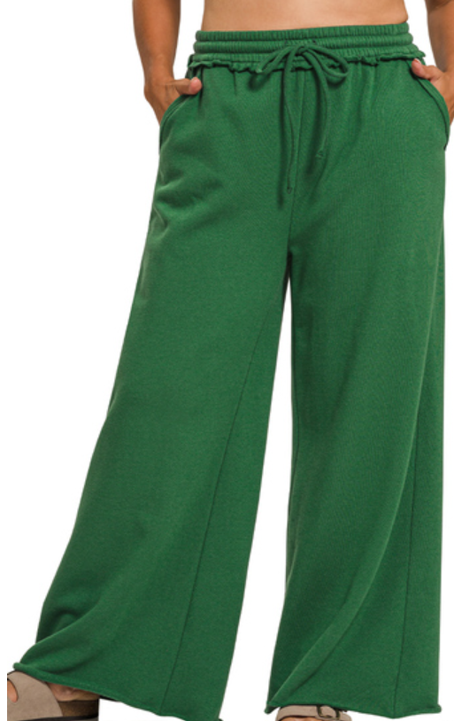Plus Fleece Wide Leg Sweatpants