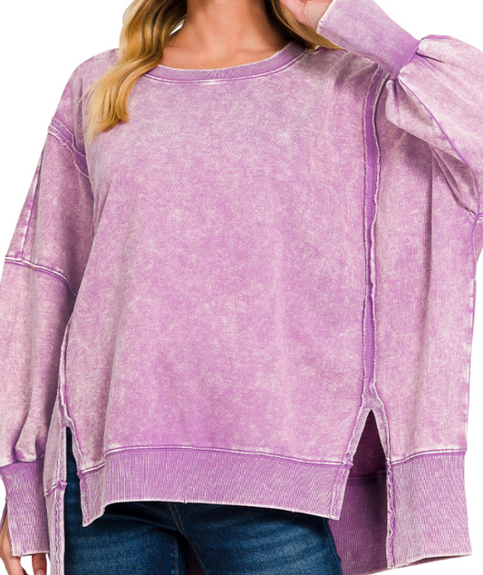 Acid Wash French Terry Sweatshirt