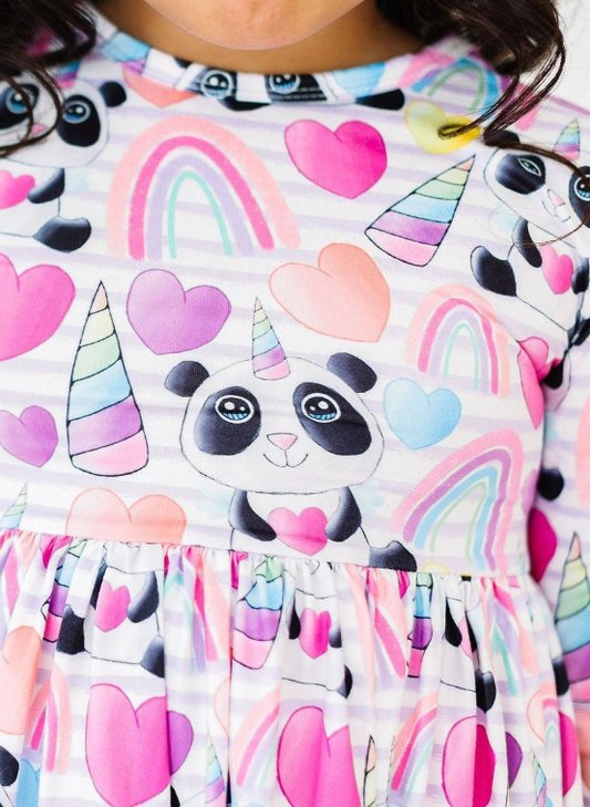 Peace, Love & Pandacorns Twirl Dress