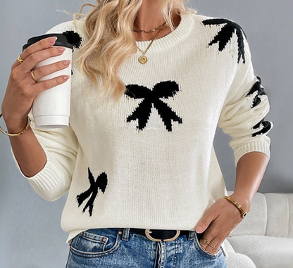 Black Bows Sweater Top