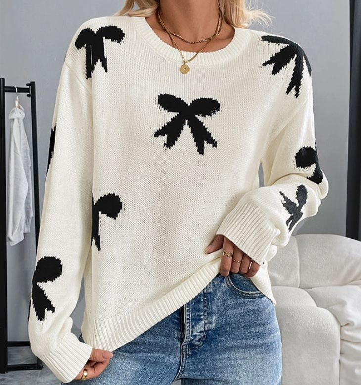 Black Bows Sweater Top
