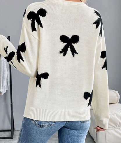 Black Bows Sweater Top