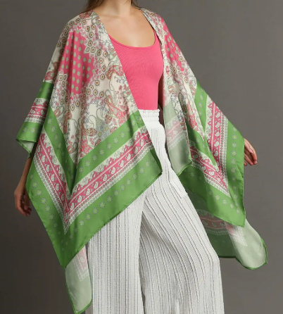 Mixed Print Kimono