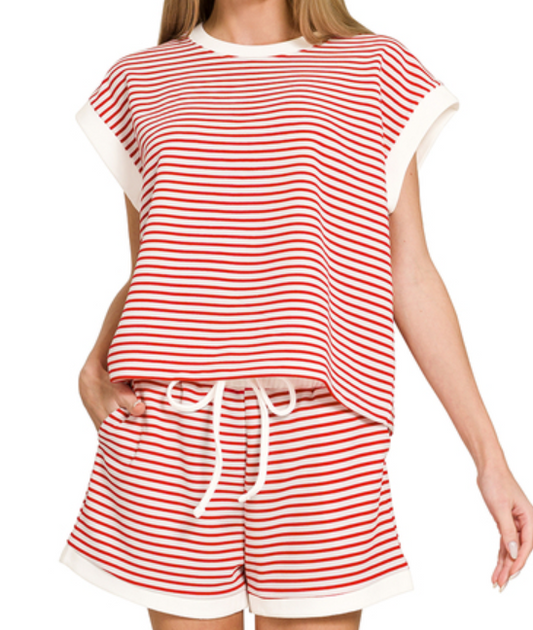 Stripe Contrast Trim Set