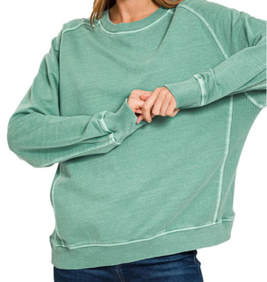 French Terry Pigment Dye Pullover