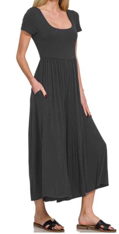 Double-Layered Short Sleeve Jumpsuit