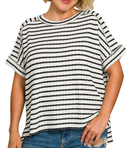 Jacquard Round-Neck Box Tee PLUS