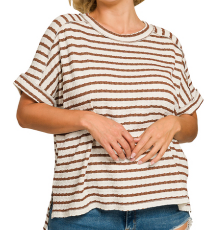 Jacquard Round-Neck Box Tee PLUS