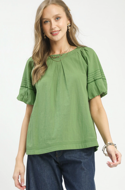 Sage Round Neck Top