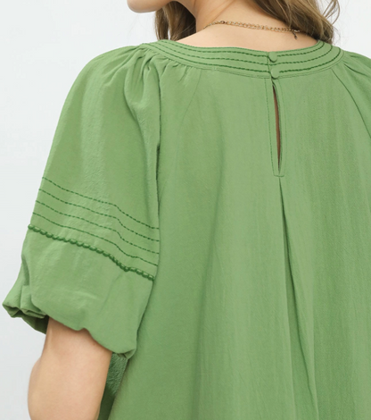 Sage Round Neck Top